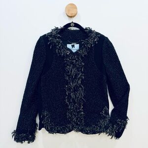 Sz42 Blumarine Tweed Jacket in Black